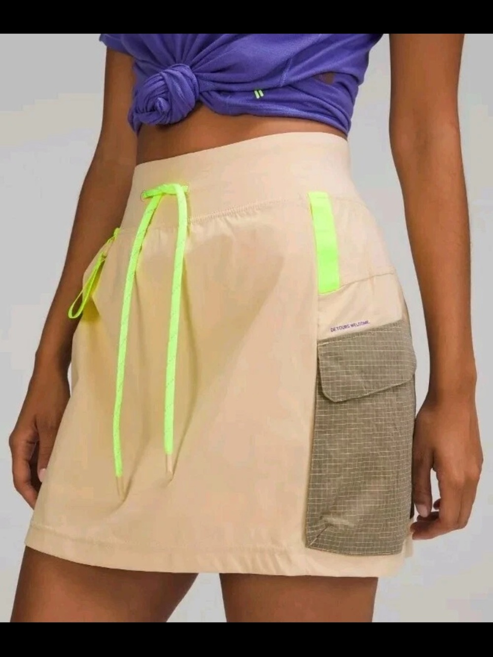 lululemon athletica Beige Mini Skirt with Neon Accents